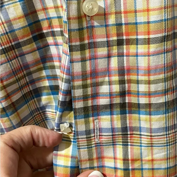 Peter Millar Button Down Shirt Long Sleeve Plaid Check Cotton Mens medium - Picture 3 of 6